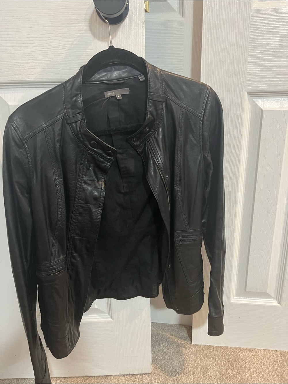 Vince Black Leather Moto Jacket - excellent condition - medium